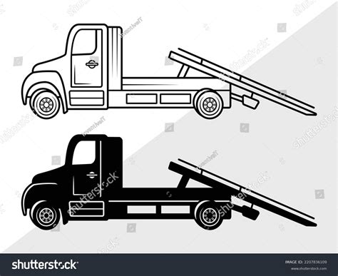 Rollback Truck Svg Printable Vector Illustration Stock Vector Royalty