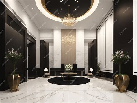 Premium AI Image | Elegant Modern Lobby Interior Design