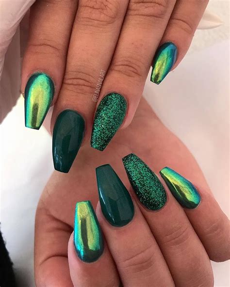 36 Best Coffin Nail Designs You Should Be Rocking In 2020 Green