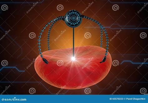 Nano Robot And Blood Cell Injection Medical Concept Anatomical Future