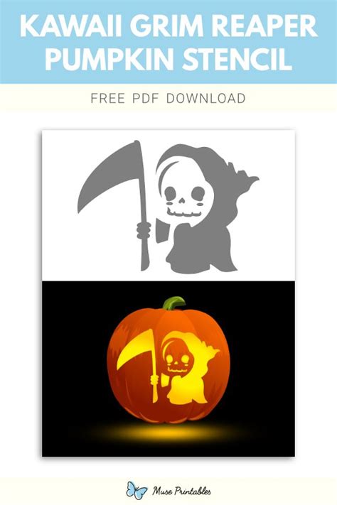 Printable Grim Reaper Pumpkin Stencils