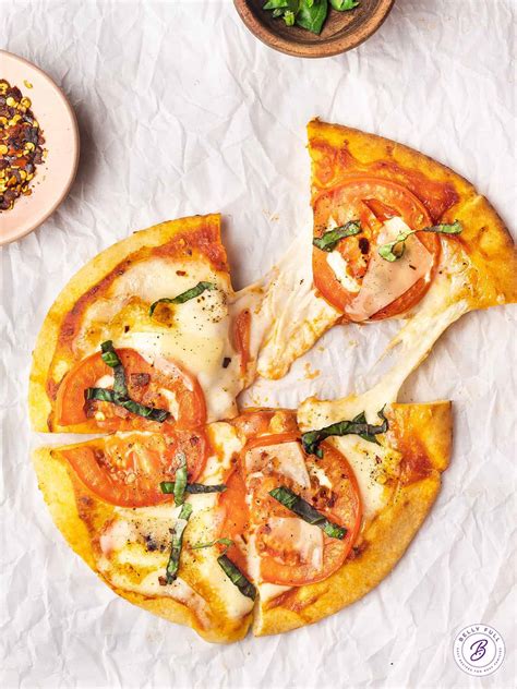 Air Fryer Margherita Pita Pizza Belly Full