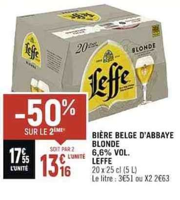 Promo Bière Belge D abbaye Blonde 6 6 Vol Leffe chez Spar iCatalogue fr