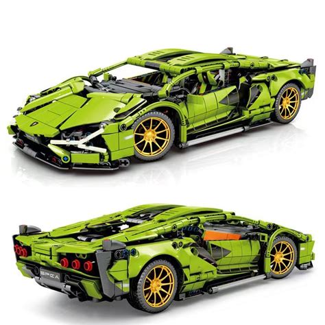 1000 Pcs Technical Green Lamborghinied Building Blocks High Tech City Sport Racing Car 42115