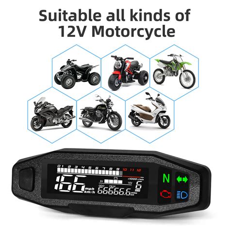 Medidor De Velocidade Da Motocicleta Digital Display Lcd Od Metro Tac