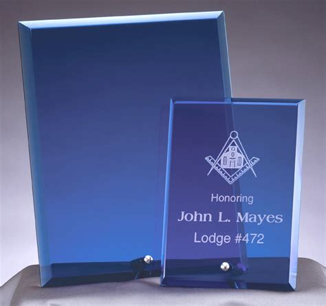 Blue Glass Plaques Bl306c Bl306d Free Engraving