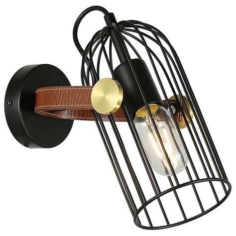 Industrialna LAMPA ścienna ANTOIN WL 2445 1 BK Italux metalowa OPRAWA