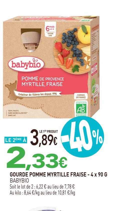 Promo Gourde Pomme Myrtille Fraise Babybio X G Chez Natur O