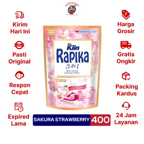 Pelicin Pewangi Pakaian So Klin Rapika Sakura Strawberry Ml