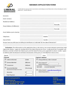 Fillable Online New Member Application Form May 2017 Docx Fax Email