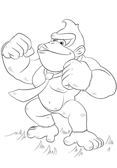 Funny Donkey Kong Strong Coloring Page Download Print Or Color