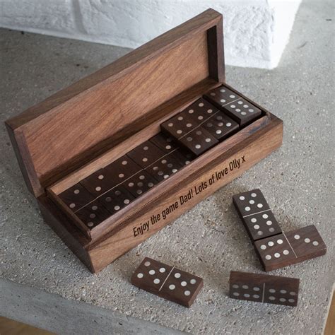 Personalised Wooden Domino Set In Dominos Box Personalized