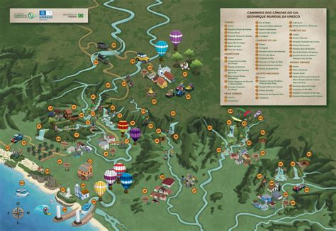 Mapa Turístico Geoparque Mundial da UNESCO Caminhos dos Cânions do Sul