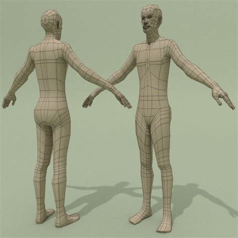 LowPoly Man Base Mesh Free VR AR Low Poly 3D Model CGTrader