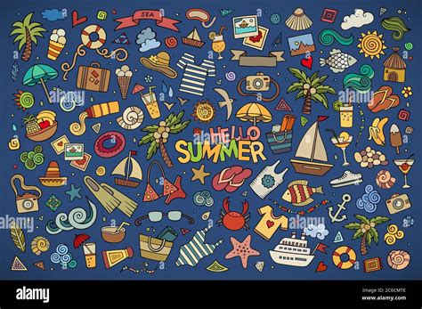 Summer Beach Symbols And Objects Stock Vector Image Art Alamy