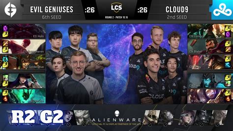 Cloud 9 Vs Evil Geniuses Game 2 Round 2 Playoffs S10 Lcs Summer