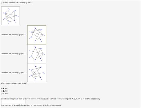 Solved Point Consider The Following Graph G Consider Chegg