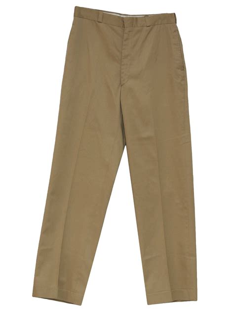 S Vintage Pants S No Label Mens Khaki Tan Cotton Polyester