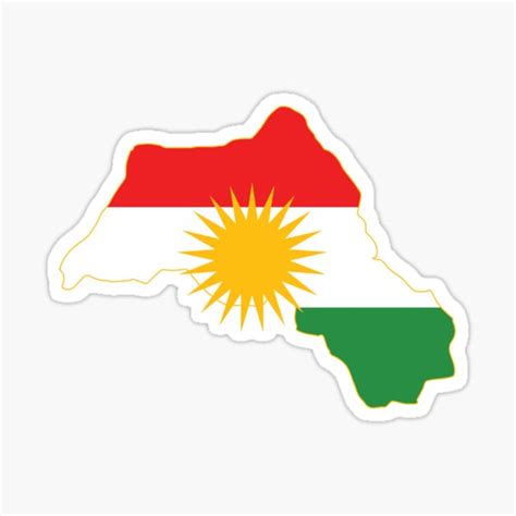 "Kurdistan flag in a Kurdistan map" Sticker for Sale by ebo-tshirt ...