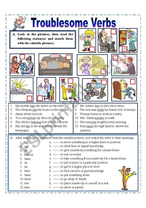 Troublesome Verbs Worksheets With Answers — Db