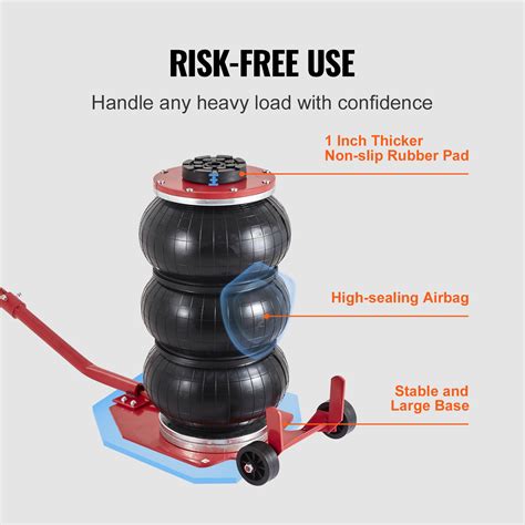 Vevor Air Jack 3 Ton6600 Lbs Triple Bag Air Jack Airbag Jack With Six Steel Pipes Lift Up To