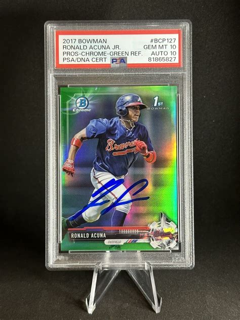 Ronald Acuna Jr Bowman Chrome St Rc Auto Green Ref Psa