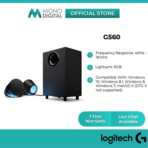 Logitech G560 RGB Lightsync PC Gaming Speaker 240 Watts Customize