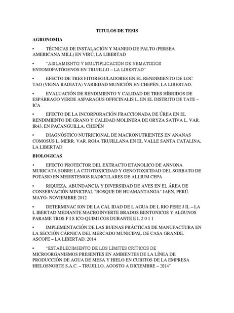 Titulos De Tesis Pdf