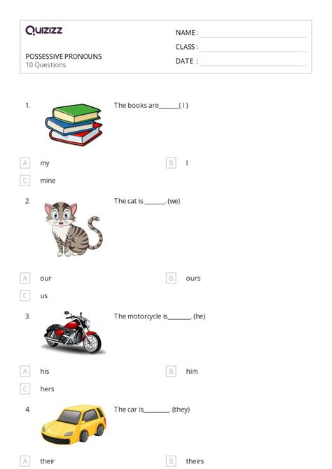 50 Possessive Pronouns Worksheets For 3rd Grade On Quizizz Free And Printable