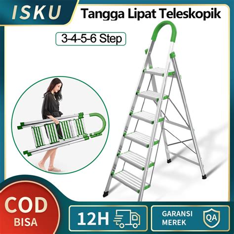 Jual Isku Tangga Lipat Multifungsi Step Rumah Aluminium Tangga