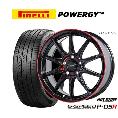 HOT STUFF サマータイヤ ホイール4本セット ホットスタッフ G speed P 05R ピレリ POWERGY パワジー 245 40R18 カーポートマルゼン 通販