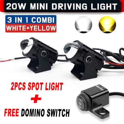 2PCS Alloy Mini Driving Light Spot Light With 3 Ways Switch Headlight