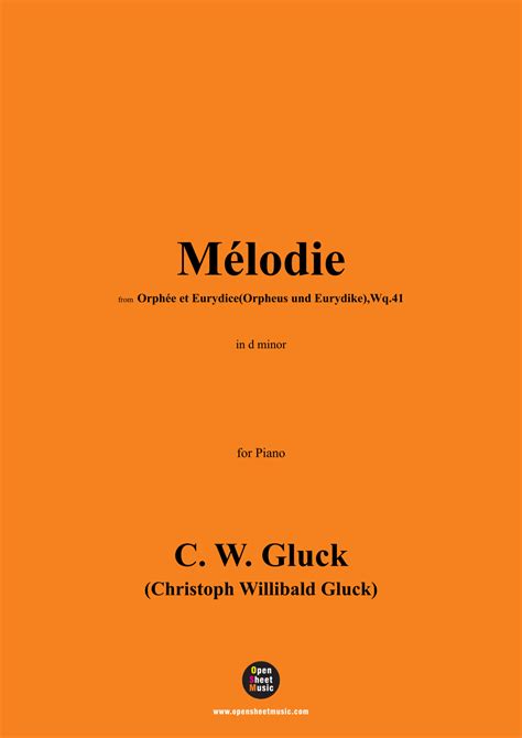 C W Gluck Mélodie Ballet II for Piano arr OSM Press Sheet Music