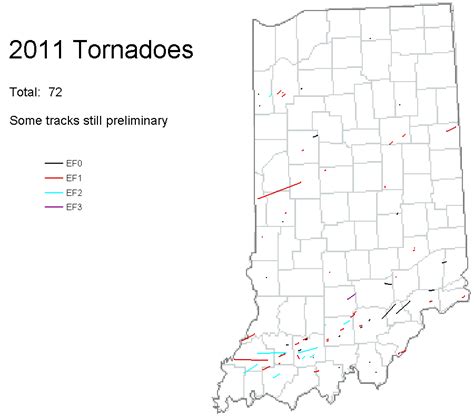 Indiana Tornadoes 2011 Tornado Map