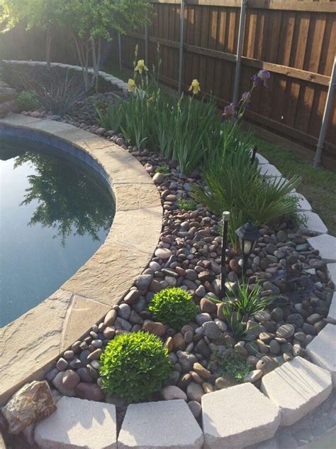 Landscaping Around Pool With Rocks - DIY