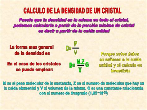 Ppt Calculo De La Densidad De Un Cristal Powerpoint Presentation