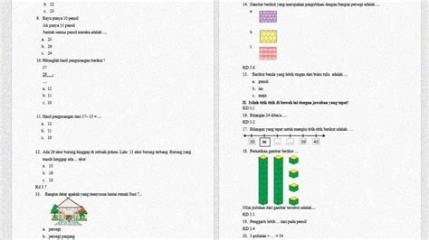 Soal Dan Kunci Jawaban PTS Semester 2 Kelas 1 Muatan Matematika