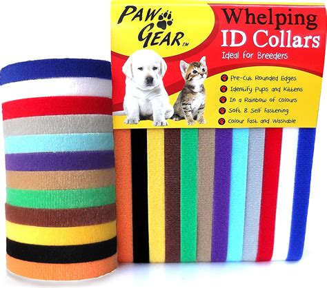 Pawgear Whelping Id Collars Bands Puppy Dog Kitten 12 Colours Soft