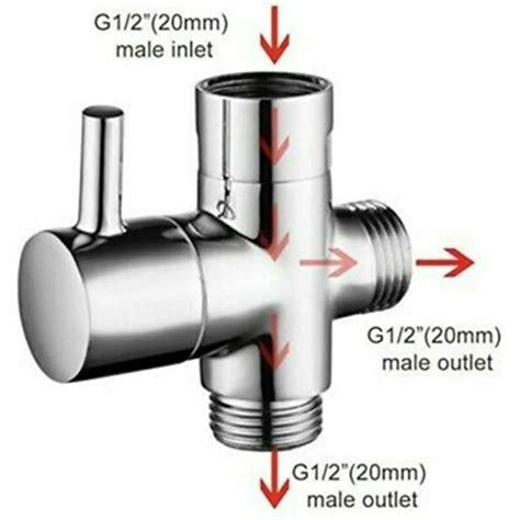 G1 2in 3 Way Diverter Valve T Adapter Converter For Shower Brass Water