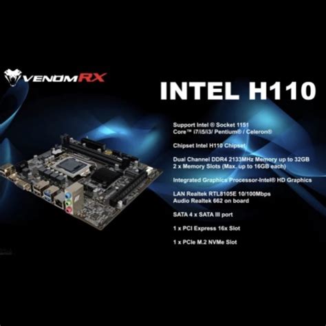 Jual Motherboard Venomrx H M Lga Mobo Intel H Venom Rx Kota