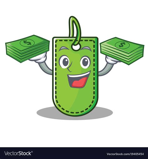 With money price tag mascot cartoon Royalty Free Vector