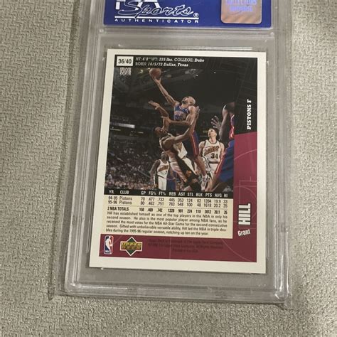 1996 Upper Deck Nestle Slam Dunk Grant Hill PSA 9 MINT Detroit Pistons