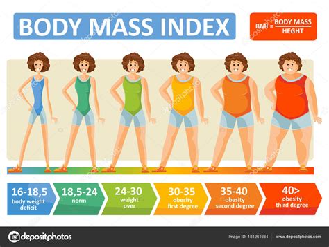 Body Mass Index Der Frau Fettleibigkeit Gewichtsvektor Infografiken Mit