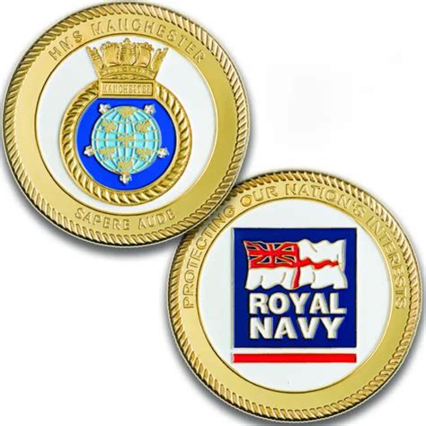 Royal Navy Memorabilia Gifts Collection Gold Spoof Coin Medal Hms