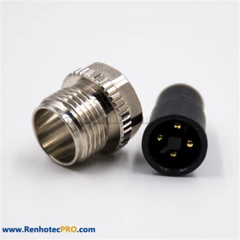 M Pin Connector T Code Straight Male Molded Cable Non Shield