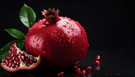Premium Photo Pomegranate Fruits On Dark Background