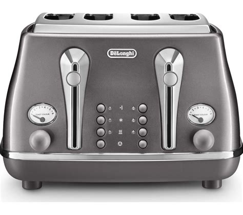 Delonghi Icona Metallics Ctot4003gy 4 Slice Toaster Grey Fast