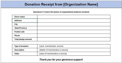 Free Nonprofit Receipt Templates Excel Word PDF Excel TMP