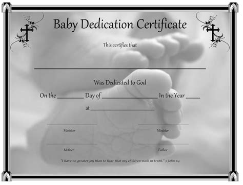 Baby Dedication Certificate Etsy