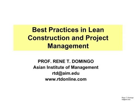 Best Practices In Lean Construction And Project Management